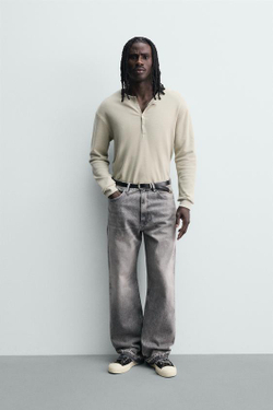 ZARA ДЖИНСЫ LOOSE FIT, СЕРЫЙ