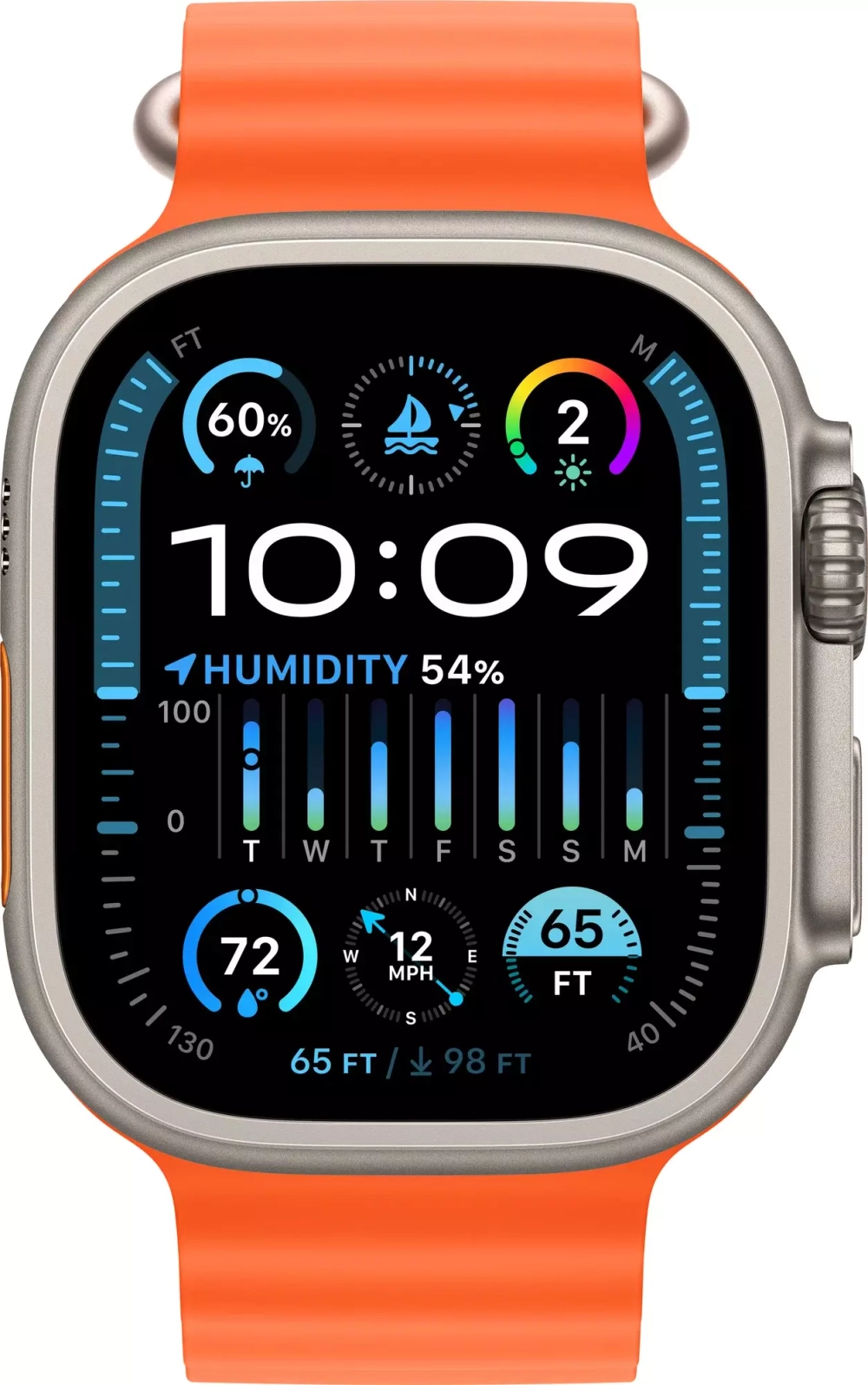 Apple Watch Ultra 2 49 Titanium Case GPS Cellular Orange Ocean Band