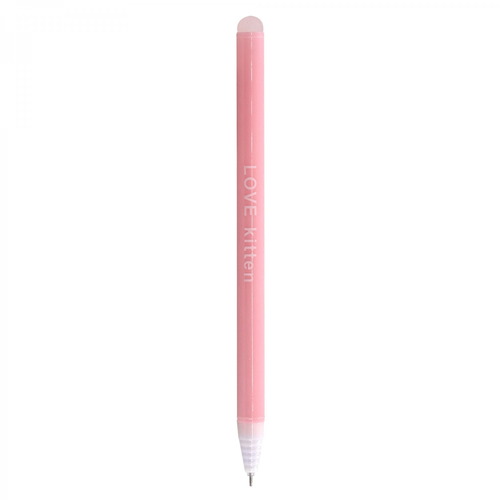 Ручка гелевая пиши-стирай Alingar, "LOVE kitten", 0,5 мм, синяя, фигурный колпачок, иголь. наконечник, круглый, цветной, пластик. корпус, карт. уп.