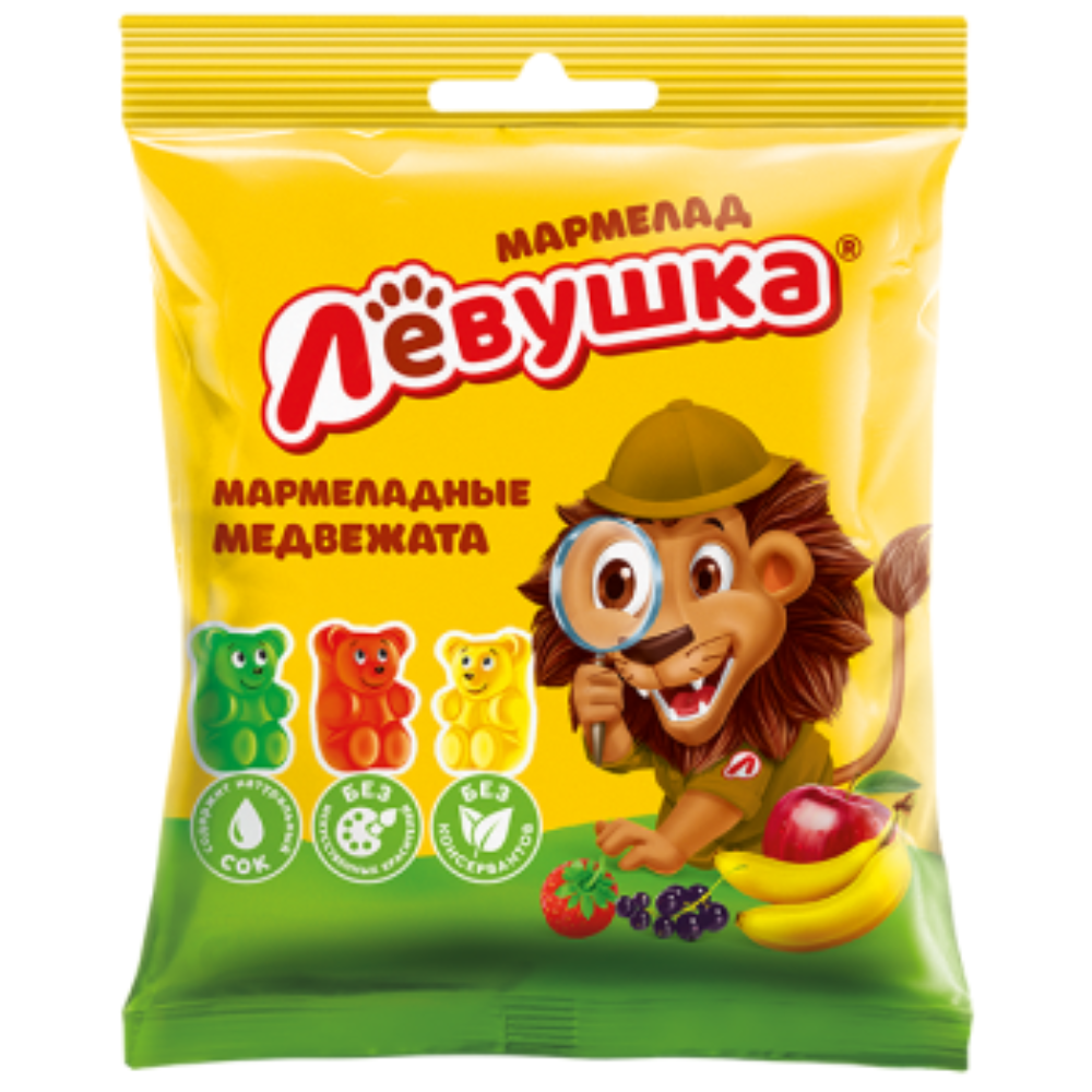 Мармелад жевательный Медвежата Левушка детям 70 гр