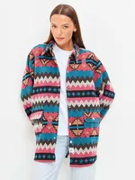 Рубашка Kefirmaykifer оверсайз Этно розовая