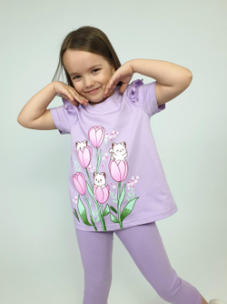 02-154-2 Комплект для девочки (футболка+ бриджи)