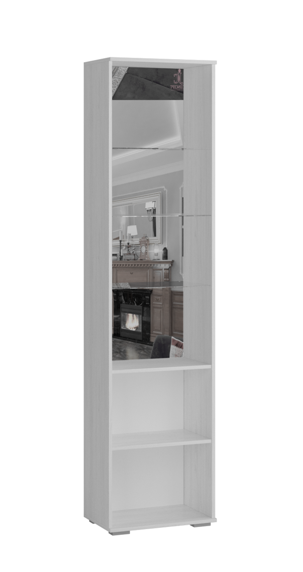 Шкаф-пенал с витриной Ливорно ЛШ-4, ясень