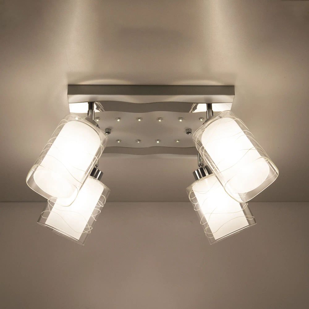 Citilux Прима CL160241 Люстра с поворотными плафонами Белая Хром