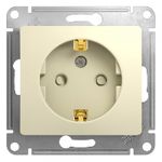Schneider Electric Glossa Бежевый Розетка с заземляющими контактами со шторками механизм IP20 скрытая установка GSL000245