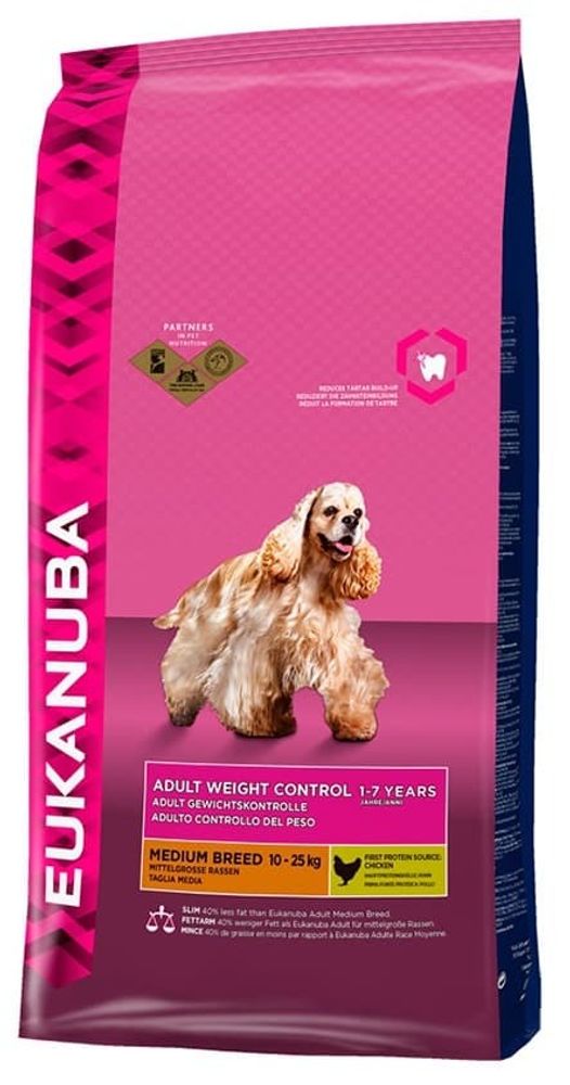 EUK Dog корм для взрослых  собак средних пород с низкой активностью 15 кг