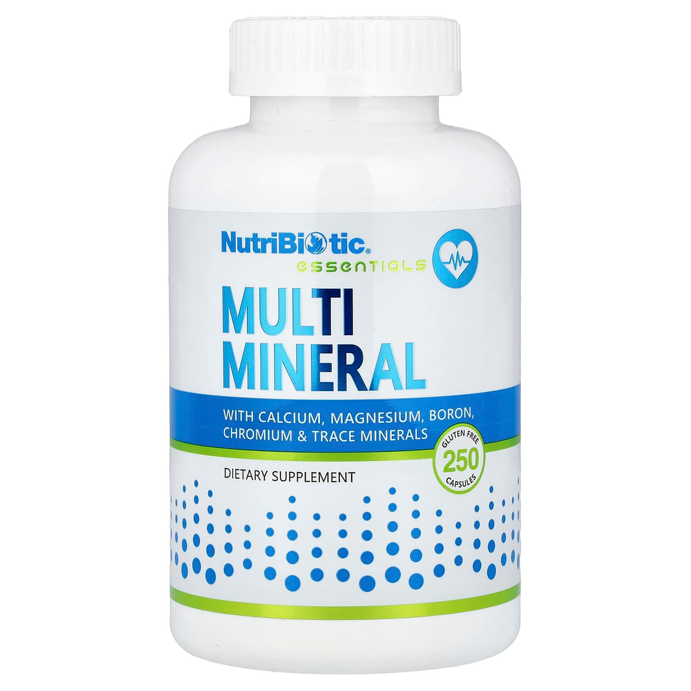 NutriBiotic, Essentials, мультиминерал, 250 капсул без глютена
