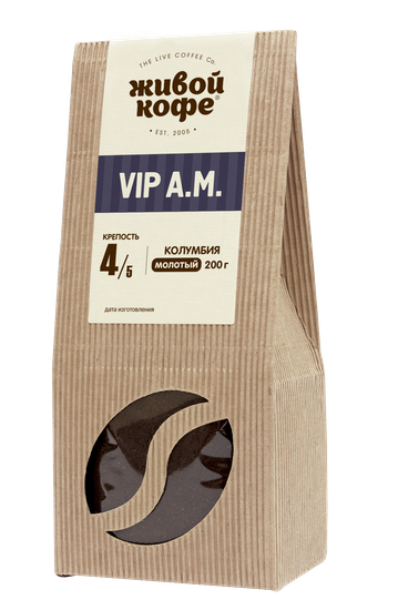 Живой Кофе Эспрессо ВИП А.М. / Espresso VIP A.M. 200 г
