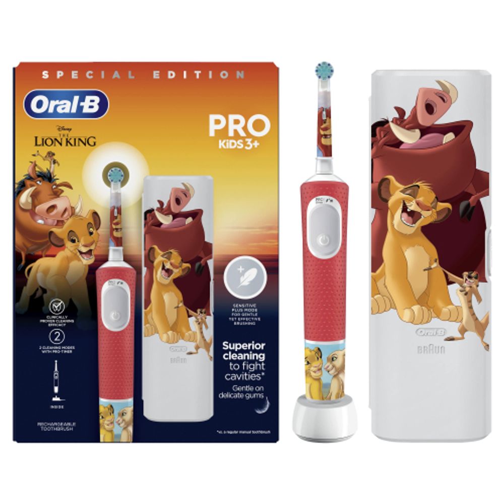 Электрическая зубная щетка ORAL-B Vitality Pro Kids D103 Lion King Король лев 2 режима тип 3708 + чехол
