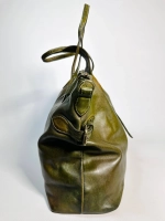 Женская премиальная горчично-оливковая сумка из натуральной кожи "Венеция"