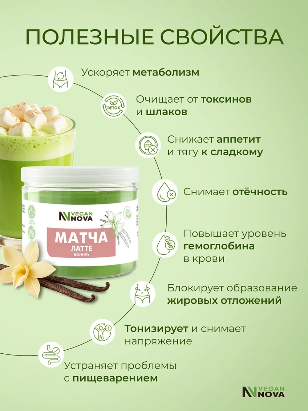 Матча латте ваниль (100гр)