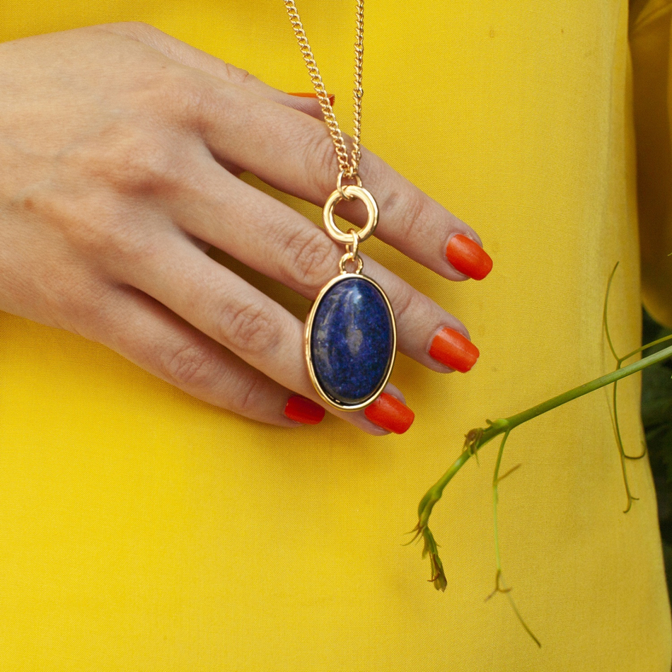 Колье Fiore Luna NATURAL LAPIS LN5152 BL/G