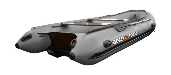 Надувная лодка ПВХ, SOLAR-420 Strela Jet tunnel, серый