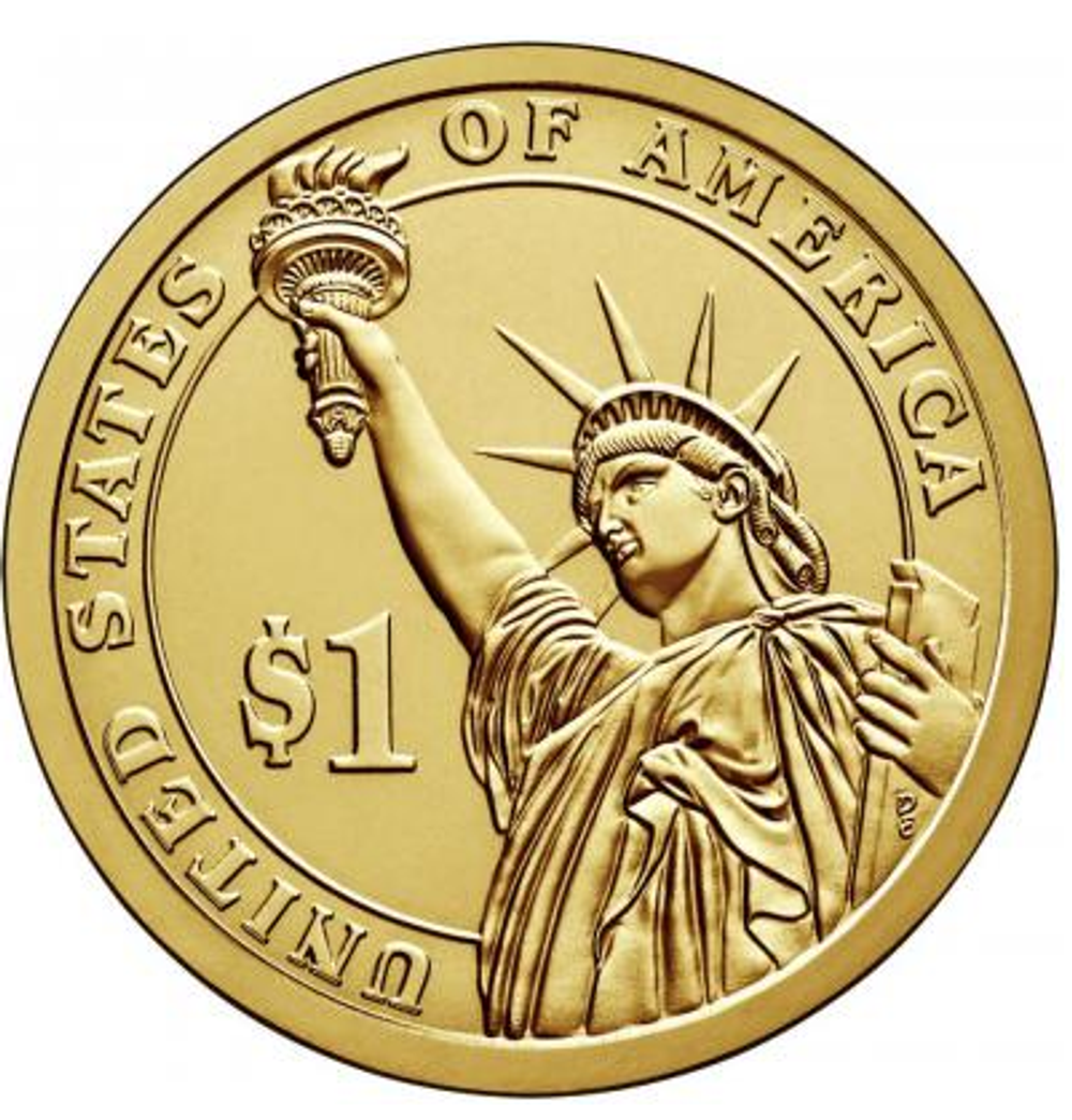 1 доллар 2-й президент США Джон Адамс 2007 год