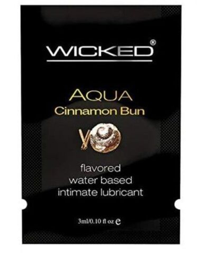 Лубрикант Wicked Aqua Cinnamon Bun с ароматом булочки с корицей - 3 мл.