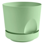 Кашпо для цветов пластиковое 0,8л d-12см «Тренд»с поддоном Мята