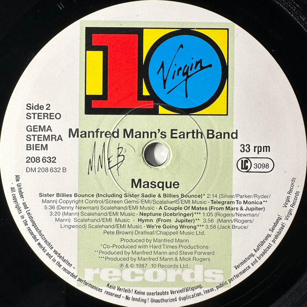 Manfred Mann's Earth Band - Masque (Германия 1987г.)