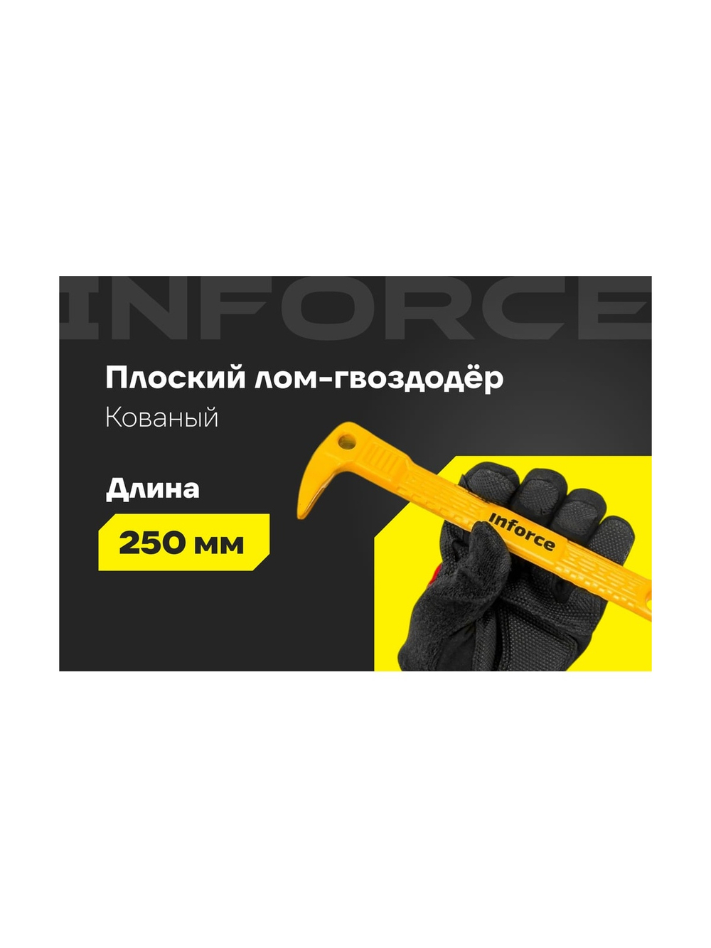Лом-гвоздодёр Inforce мини 250x21x9мм 06-16-27