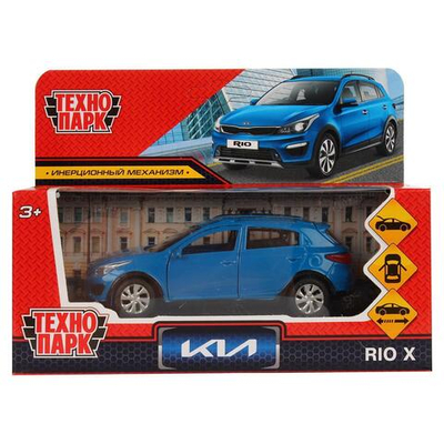 Модель ин. мет. "Kia Rio" 12см, двери, багаж, синий, коробка XLINE-12-BU (Технопарк)