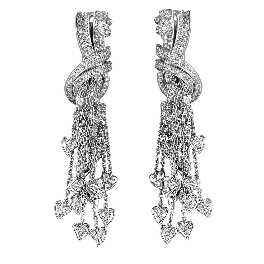 Серьги с бриллиантом  из белого золота JA-S-С6213146