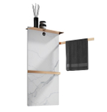 Полотенцесушитель электрический с каменной плитой Белый мрамор WONZON & WOGHAND STUTTGART, Брашированное золото (WW-A504W-BG)