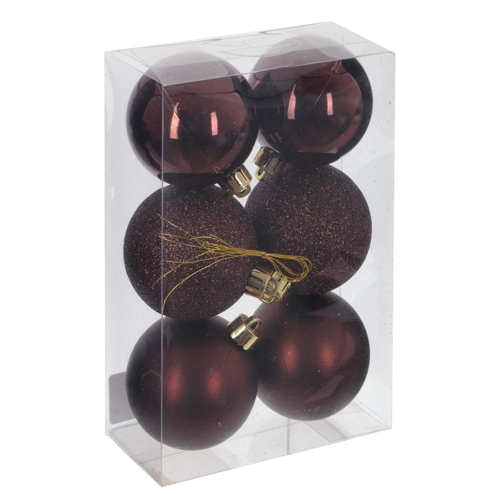 GAEM Набор из 6шт Украшение новогоднее "Шар", D 6 см, L17,5 W6 H11,5 см