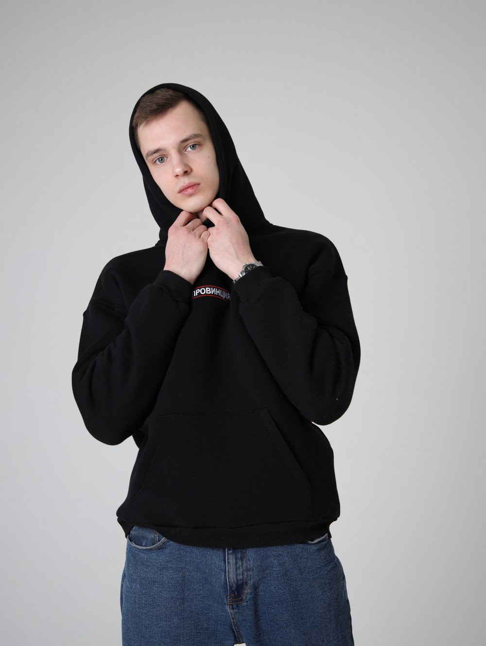 Купить худи мужское провинция черное черный