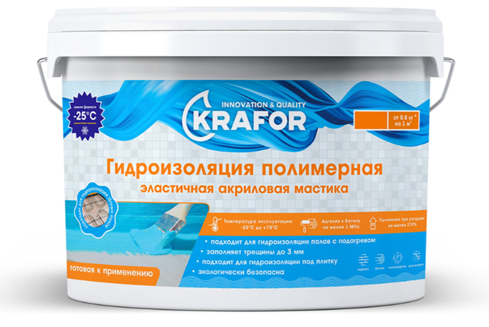 Гидроизоляция эластичная полимерная Krafor