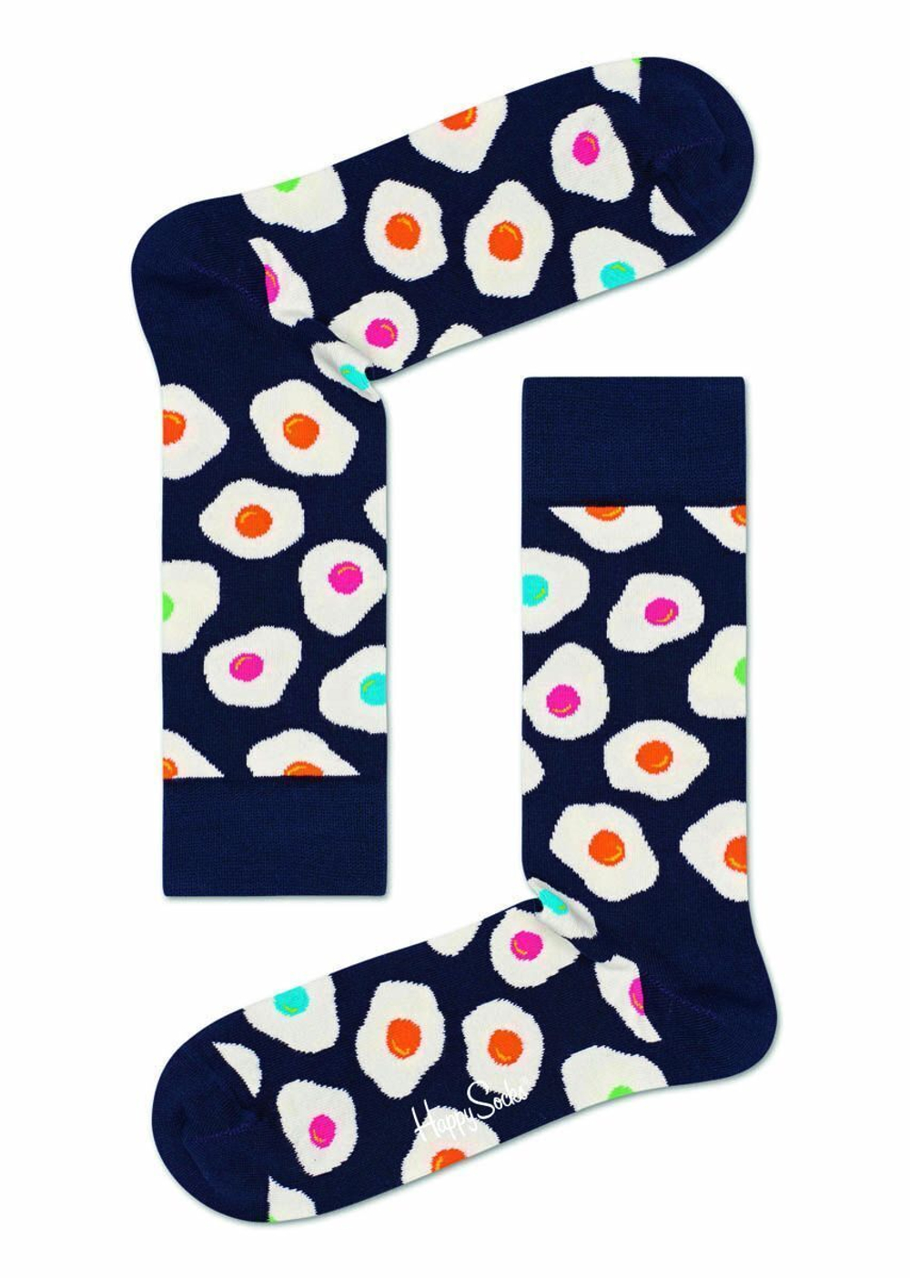 Черные носки Eggs Sunny Side Up Sock с разноцветной яичницей (Размер: 29) (Цвет: черный)