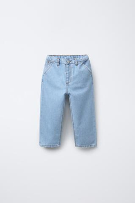 ZARA ДЖИНСЫ СВОБОДНОГО КРОЯ, ВЫЦВЕТШИЙ СИНИЙ