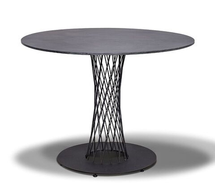 "Диего" обеденный стол из HPL круглый Ø110см, цвет "серый гранит"