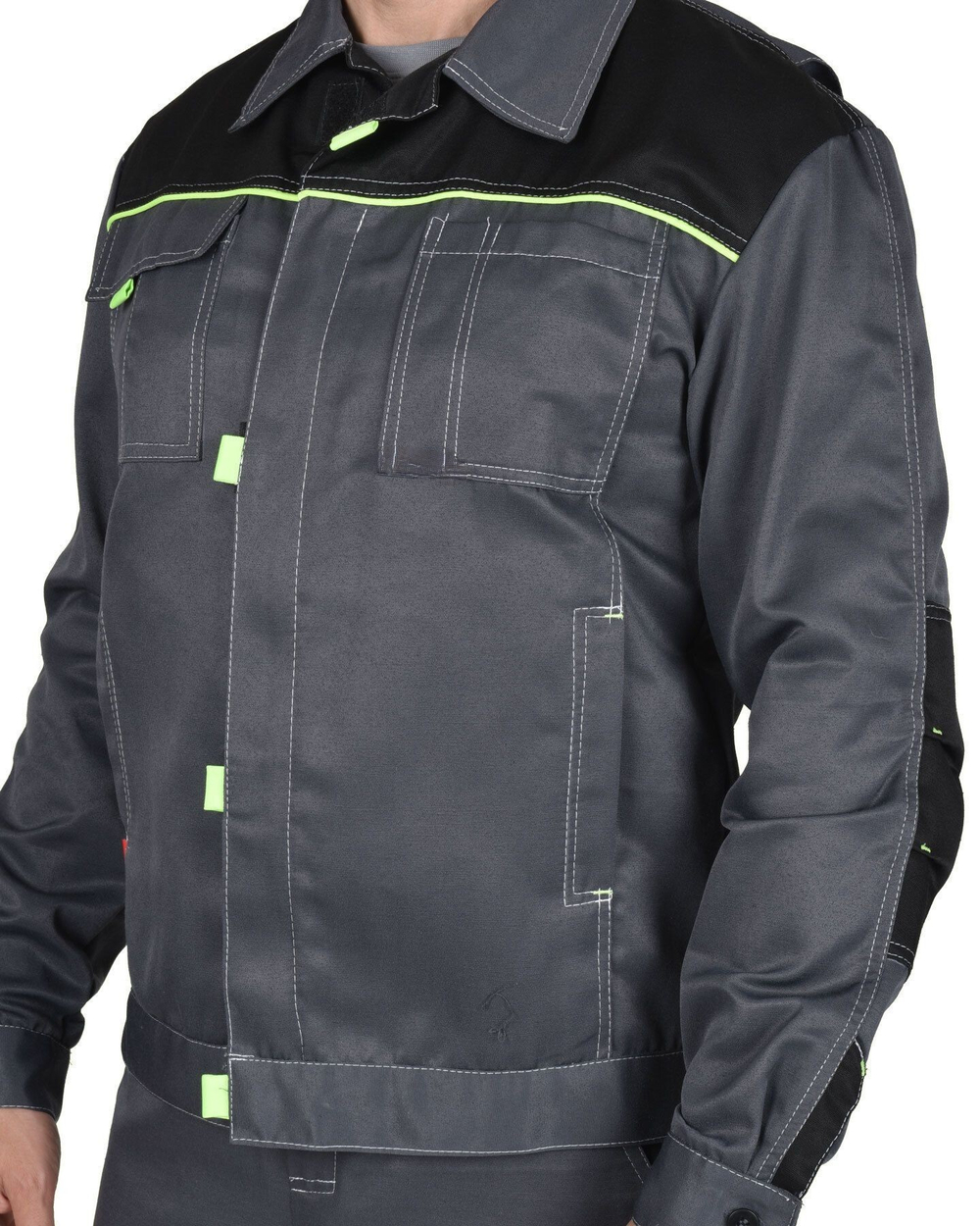 Костюм "Nerss-ФАВОРИТ" куртка, п/к т.серый с черным