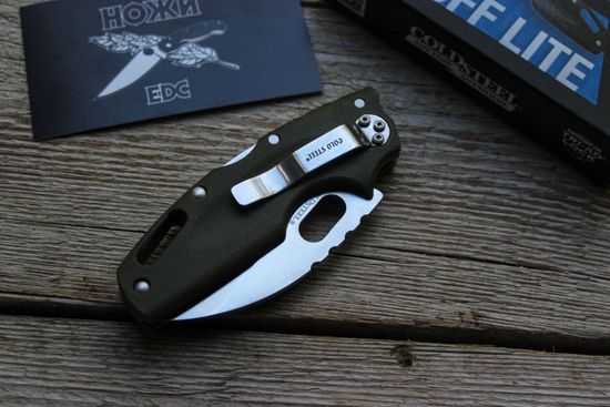 Складной нож Cold Steel 20LTG Tuff Lite Plain Edge OD Green c клинком из стали AUS-8A, рукоять Grivory (Griv-Ex)