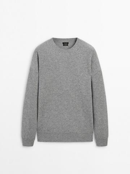 Massimo Dutti Свитер из 100% кашемира, серый меланж