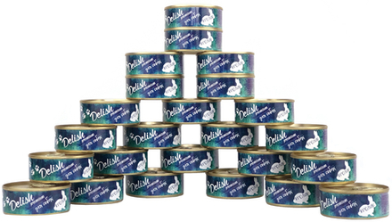 Консервы DELISH Premium для собак с кроликом - 24 х 100 гр (набор)