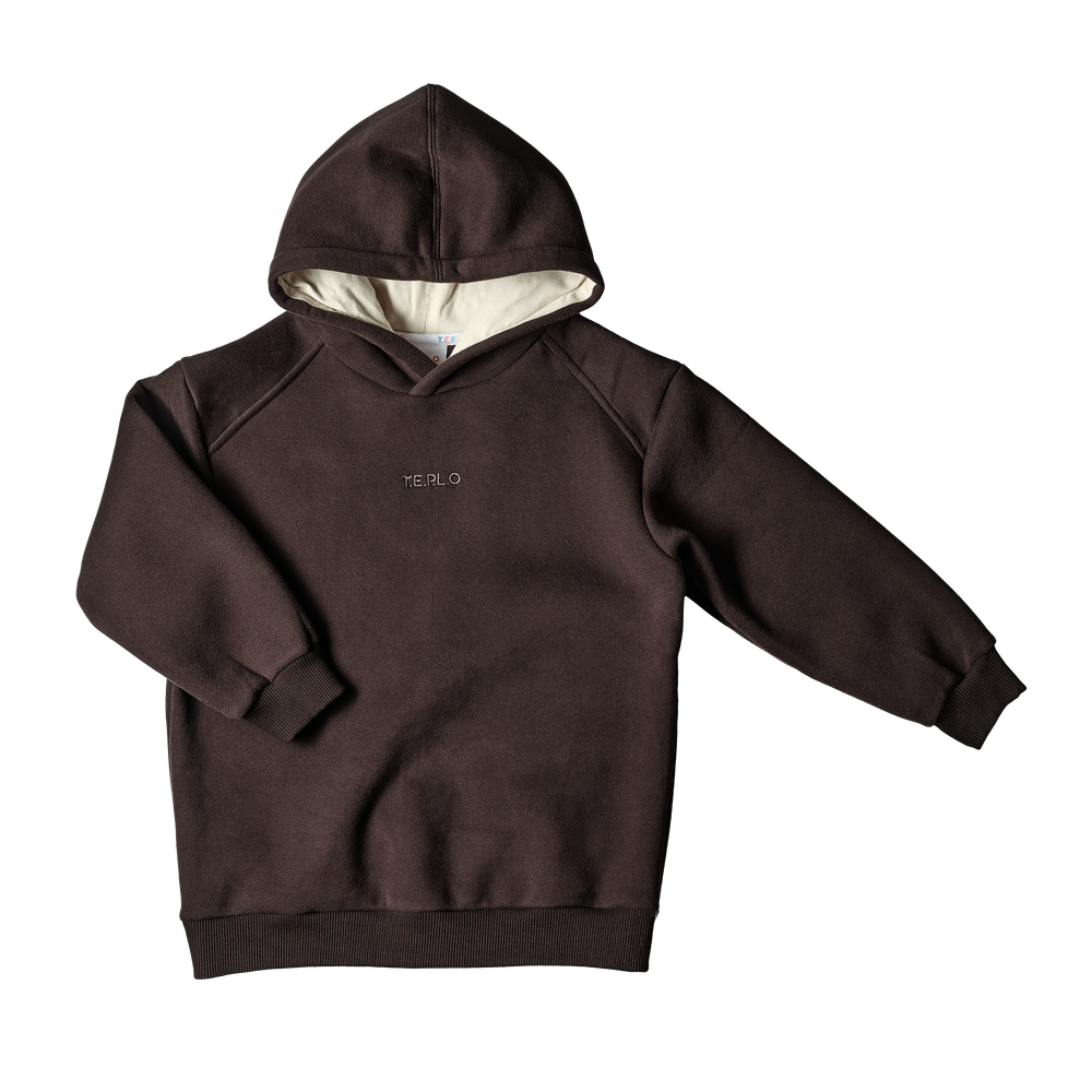 Худи c начёсом в стиле oversize Шоколад