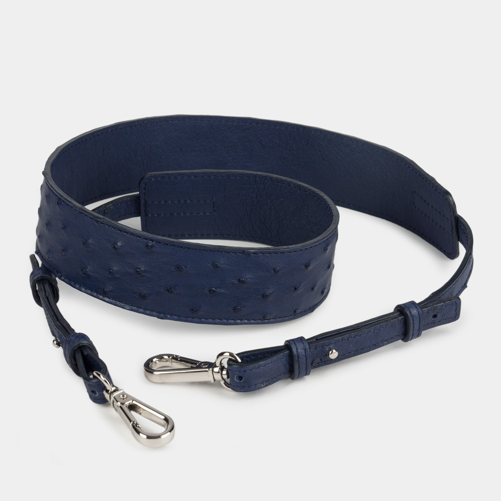 Сумка Emilie из кожи страуса, синего цвета