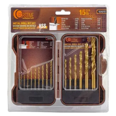 Сверла по металлу, набор 15пр. FORSTIME FT-924U15