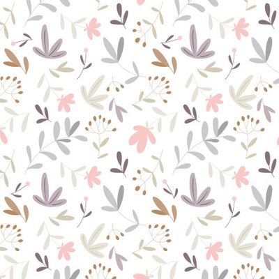 Стилизованые полевые цветы на белом фоне