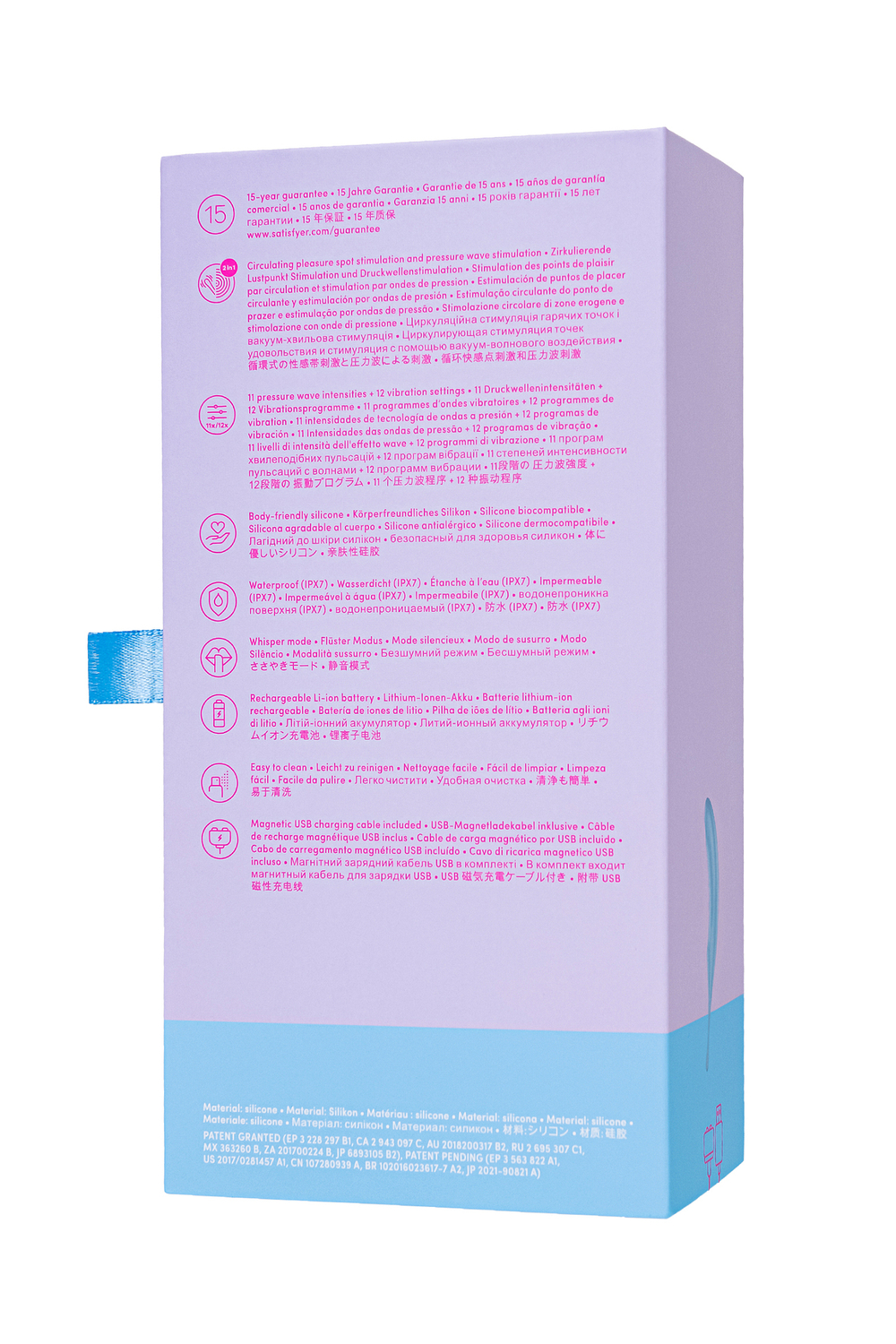 Точечный вибратор с вакуумной стимуляцией Satisfyer Twirling Pro, силикон, голубой, 20 см