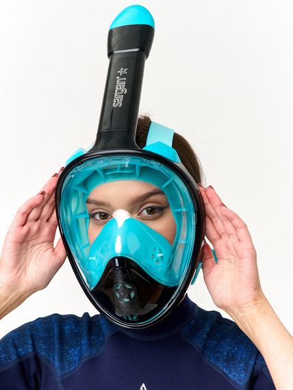 Маска полнолицевая Sargan Планета океан 2.0 черный/бирюзовый