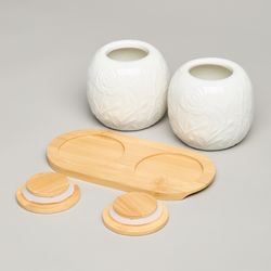 НАБОР БАНОК LEFARD "MEADOW" С ДЕР.КРЫШКОЙ НА ДЕР. ПОДСТАВКЕ 2 ШТ. 19,5*9,5 СМ 400 МЛ