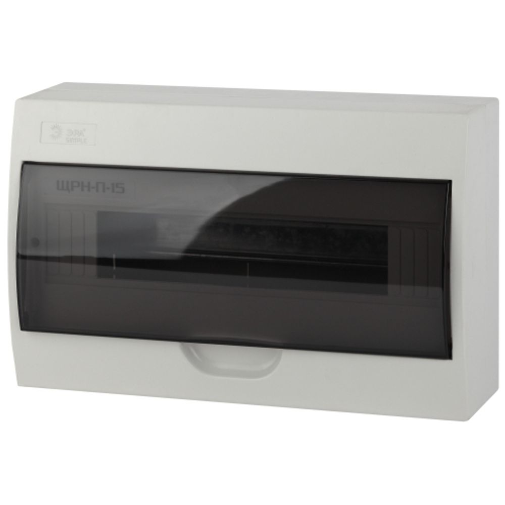 Корпус пластиковый навесной ЭРА SIMPLE ЩРН-П-15 IP41 прозрачная крышка белый