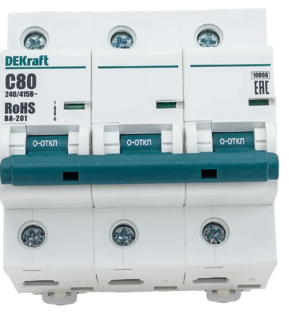 Автоматический выключатель DEKraft ВА101-3P-080A-C 13008DEK