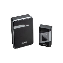 UDB-016W-R1T1-38S-150M-BL-SL Звонок беспроводной. Радиус действия 150м. Черный с серебристым. ТМ Uniel