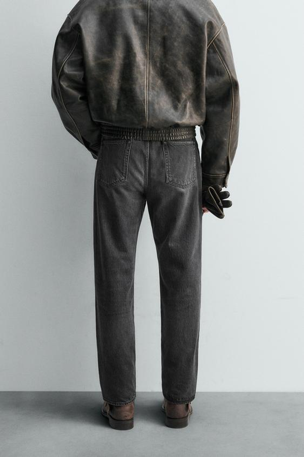 ZARA ДЖИНСЫ ПРЯМОГО КРОЯ ДЛИНОЙ ДО ЩИКОЛОТКИ - LIMITED EDITION, УГОЛЬНЫЙ