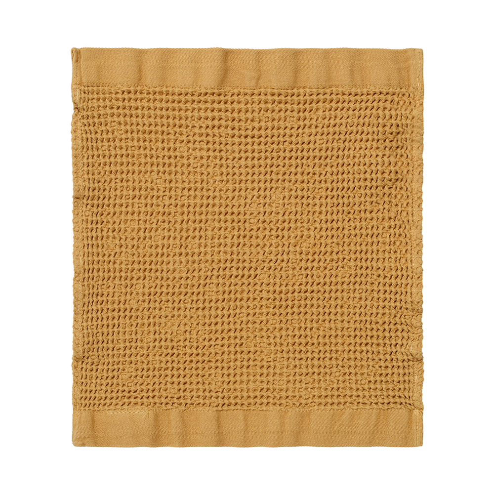 Полотенце для лица из умягченной вафли цвета охры из коллекции essential, 30x30 см