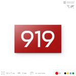 Номер на дверь 919, табличка на дверь для офиса, квартиры, кабинета, аудитории, склада, красная 120х70 мм, Айдентика Технолоджи