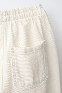 ZARA БРЮКИ BAGGY ИЗ ТВИЛА, ЭКРЮ