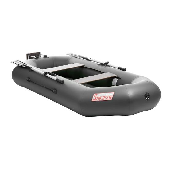 Лодка Тонар Шкипер А260НТ надувное дно, навесной транец, серый